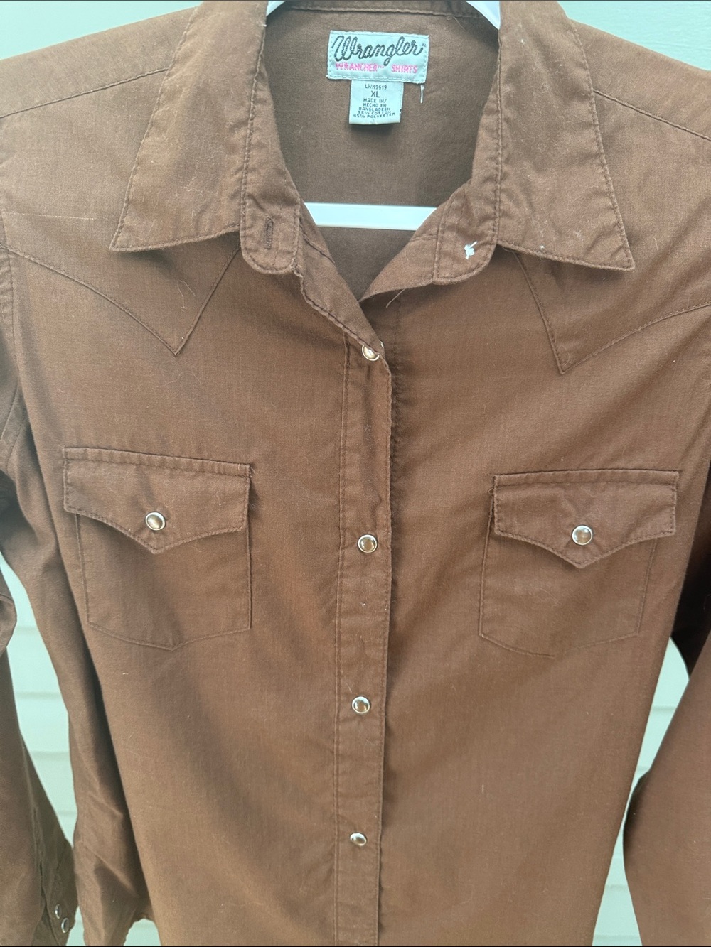 Women’s Wrangler Brown Western Pearl Snap Long Sleeve Shirt XL - Picture 4 of 5